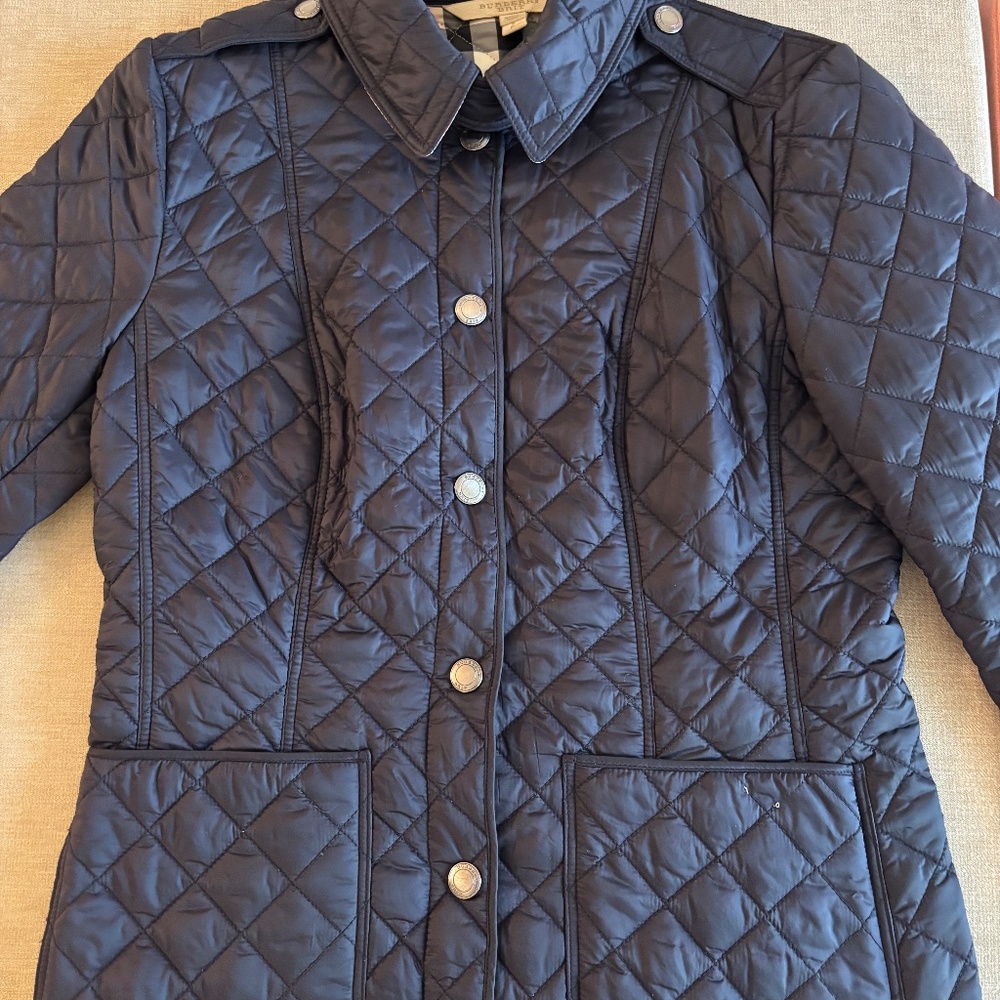 Burberry Brit Navy Quilted Jacket Small - Picture 3 of 11
